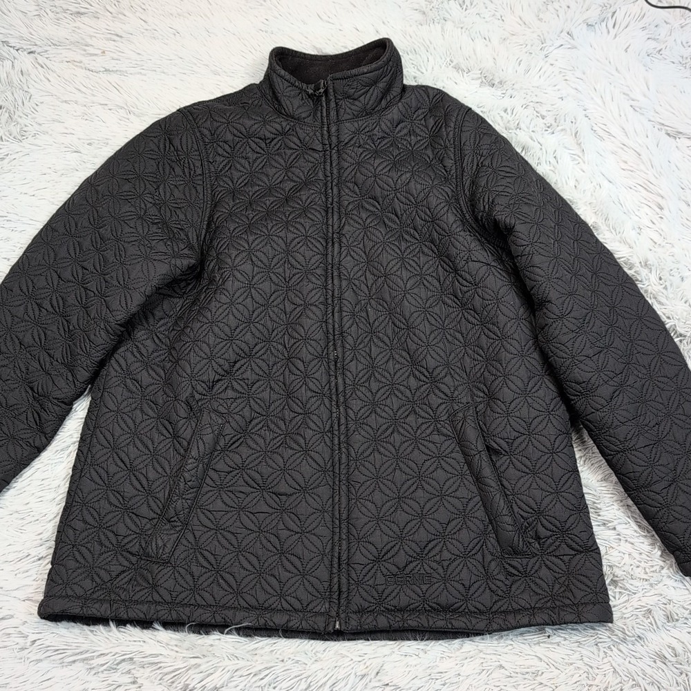 Berne Jacket‎ Womens XL Black Fleece Lined Chore Coat Casual Comfort Zip Up